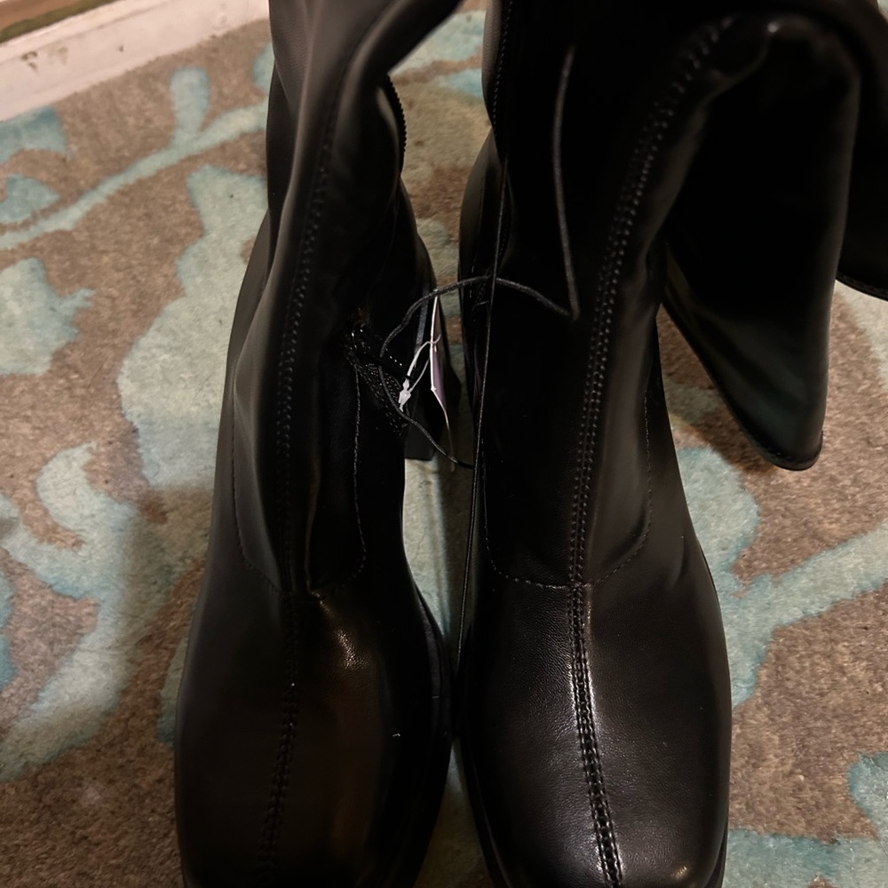 Black Platform Stretch Tall Boot